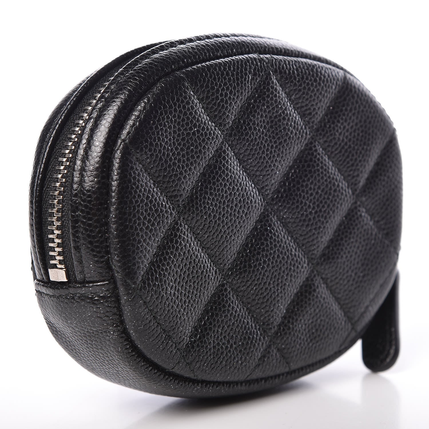 Chanel Iridescent Caviar Quilted Zip Around Classic Coin Purse Black 3 of 8