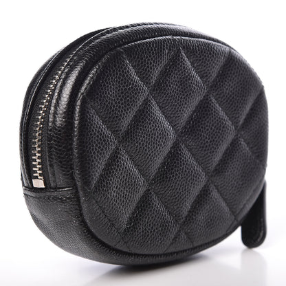Chanel Iridescent Caviar Quilted Zip Around Classic Coin Purse Black 3 of 8
