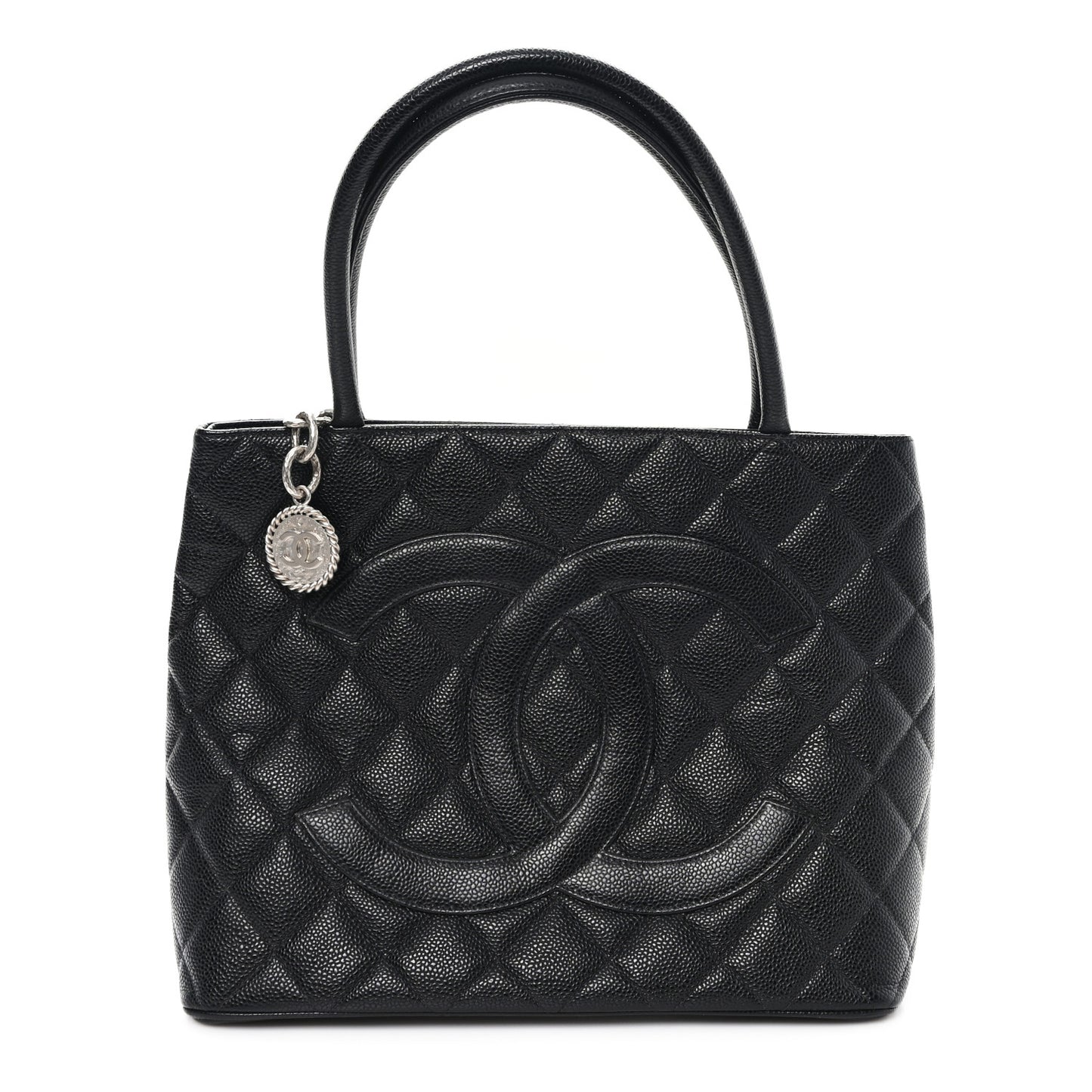 Caviar Quilted Medallion Tote Black