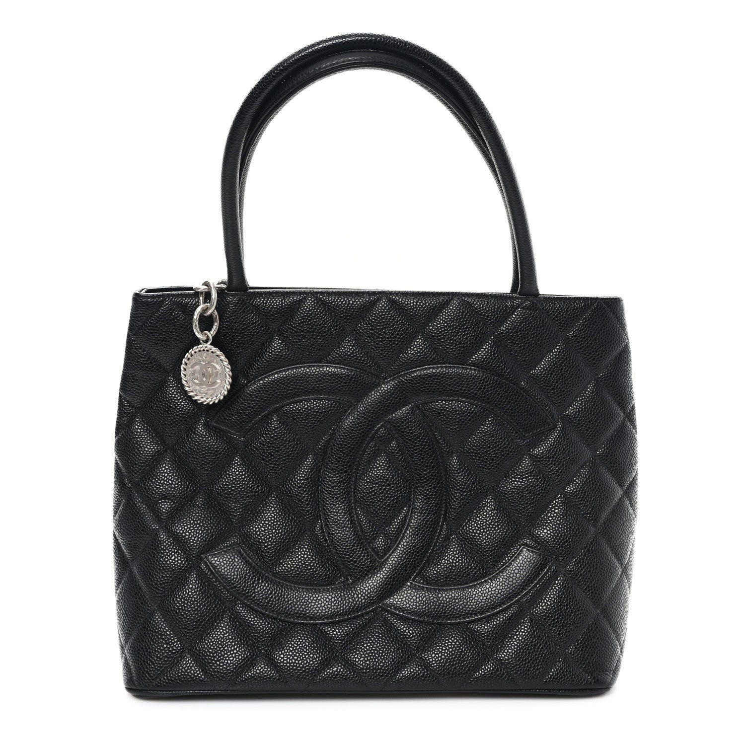 FASHIONPHILE Caviar Quilted Medallion Tote Black 1 of 12