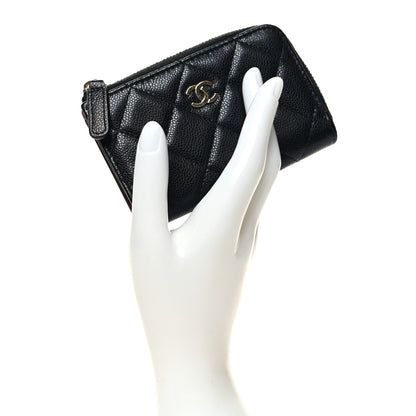 Chanel Caviar Quilted Zipped Key Holder Case Black 2 of 10