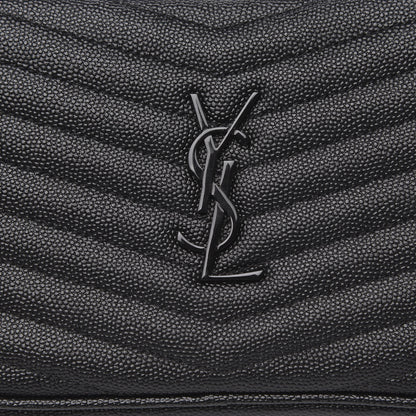 Saint Laurent Grain De Poudre Matelasse Monogram Mini Lou Camera Bag Black 10 of 11