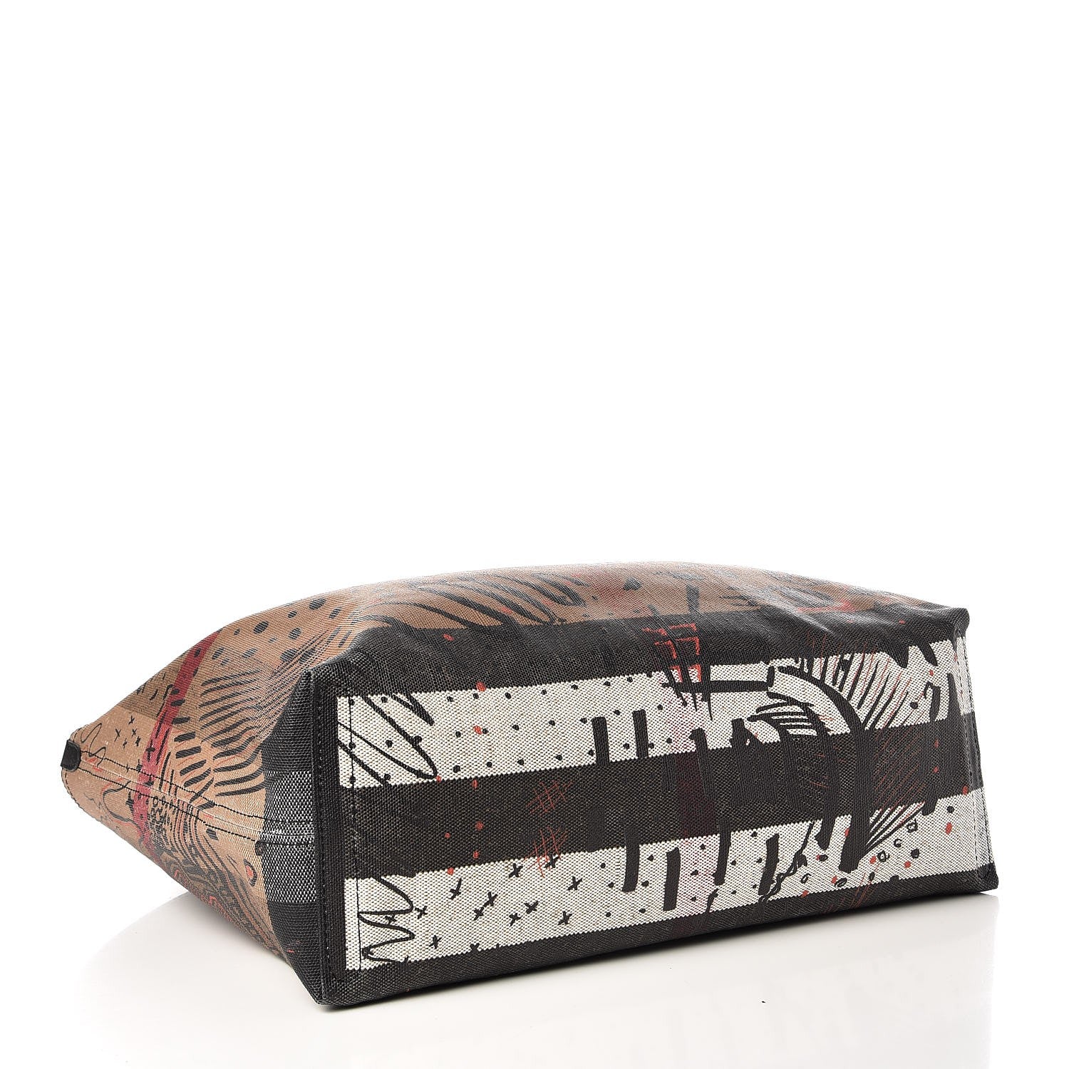 Burberry Coated Canvas Mega Check Medium Doodle Tote Black 4 of 6