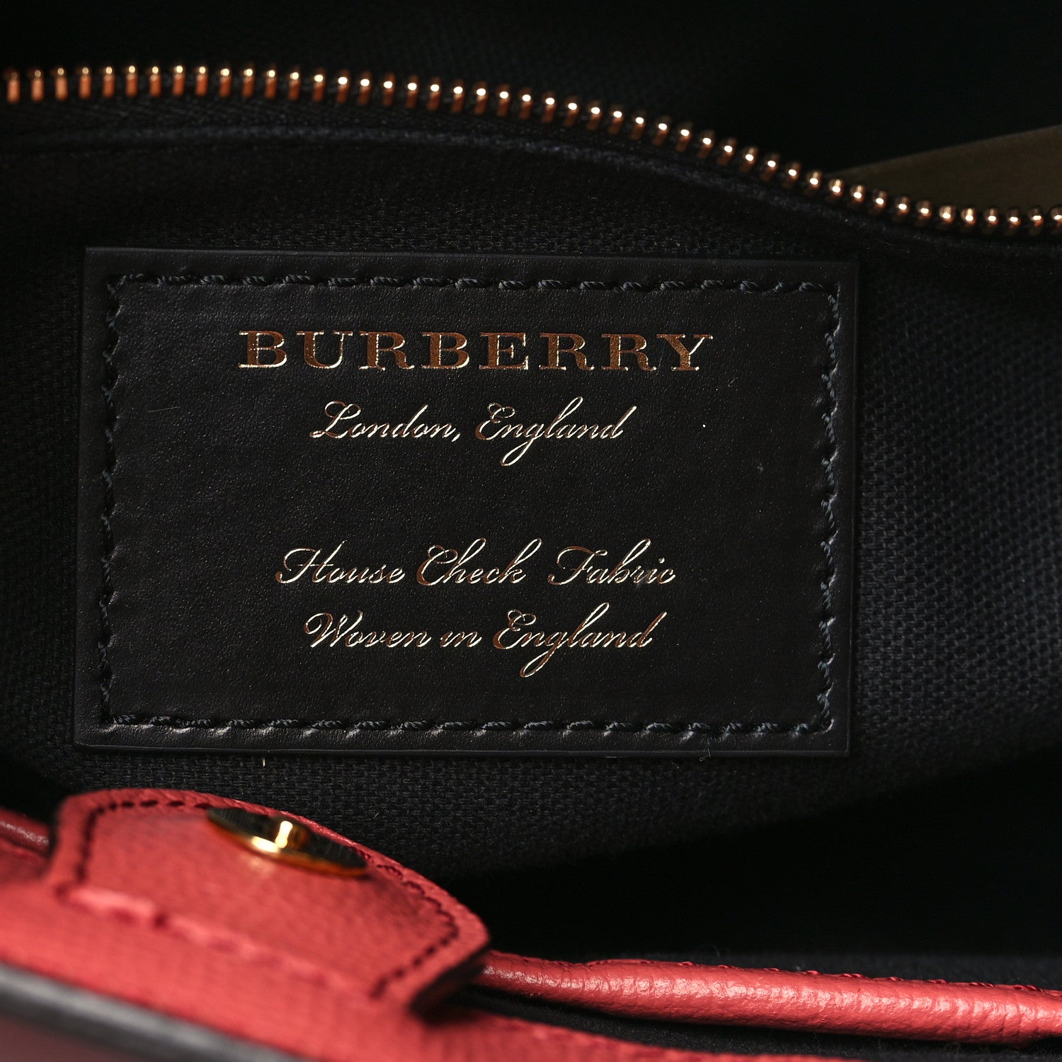 Burberry Grainy Calfskin House Check Small Banner Tote Cinnamon Red 5 of 10