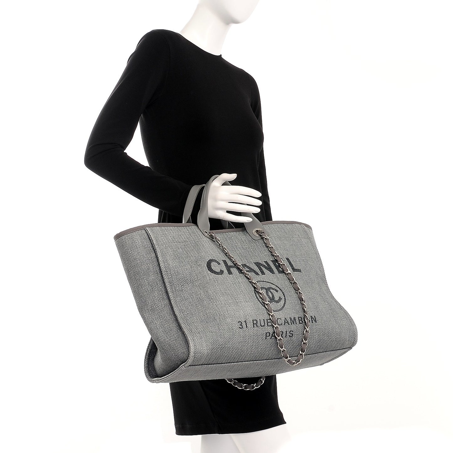 Canvas Large Deauville Tote Grey