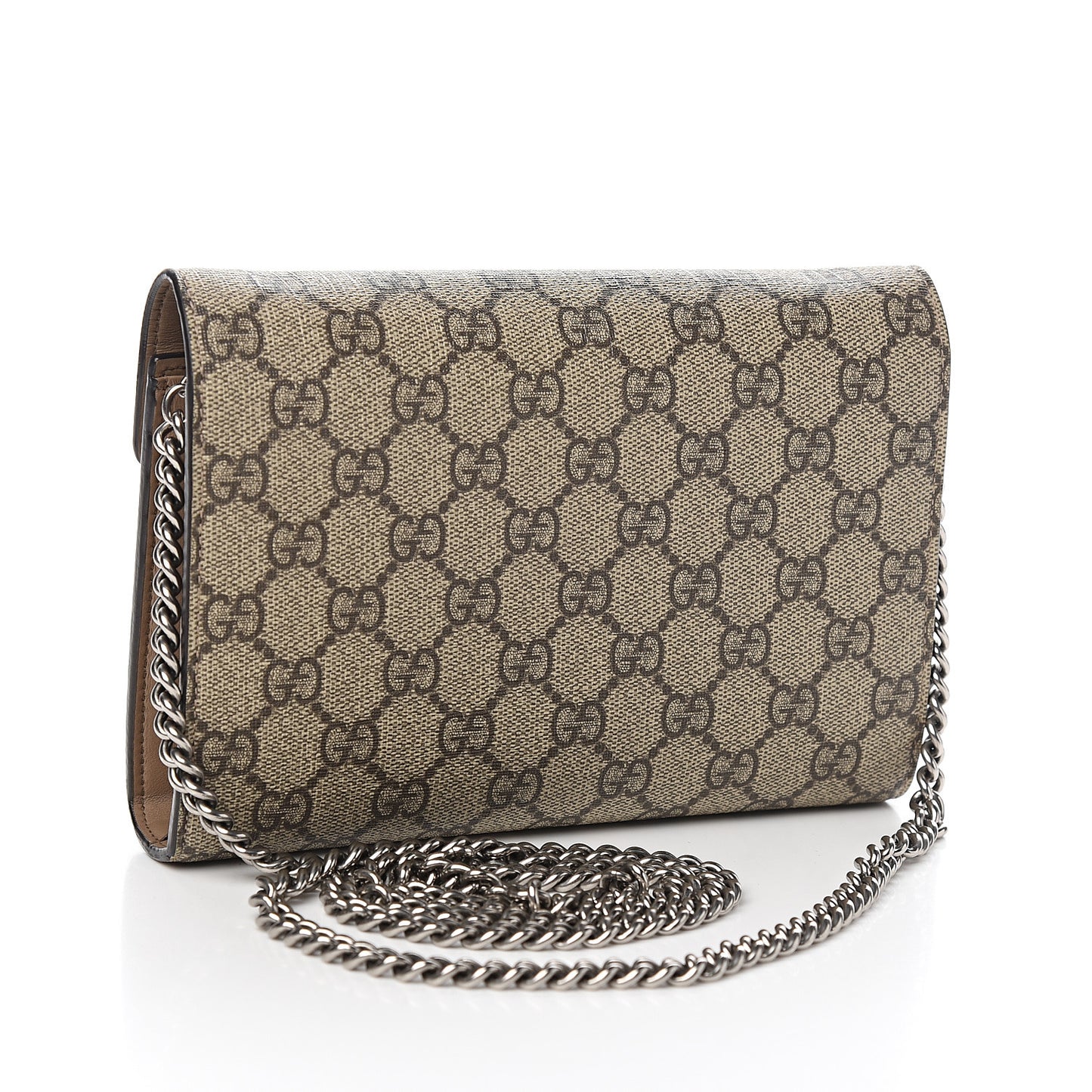 GG Supreme Monogram Mini Dionysus Chain Wallet Beige Taupe