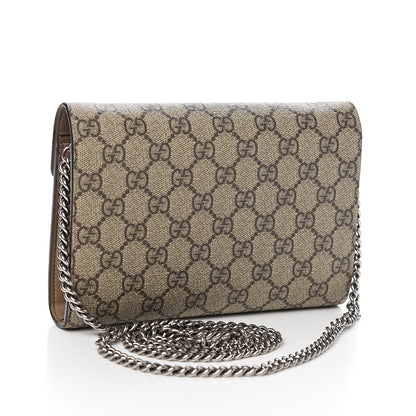 Gucci GG Supreme Monogram Mini Dionysus Chain Wallet Beige Taupe 2 of 9