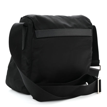 Prada Nylon Vela Saffiano Single Buckle Messenger Shoulder Bag Black 3 of 10