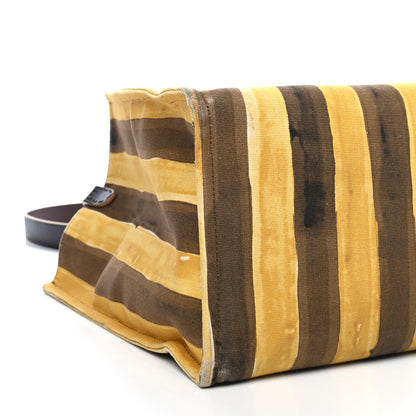Fendi Canvas Striped Shopping Tote Yellow 7 of 13