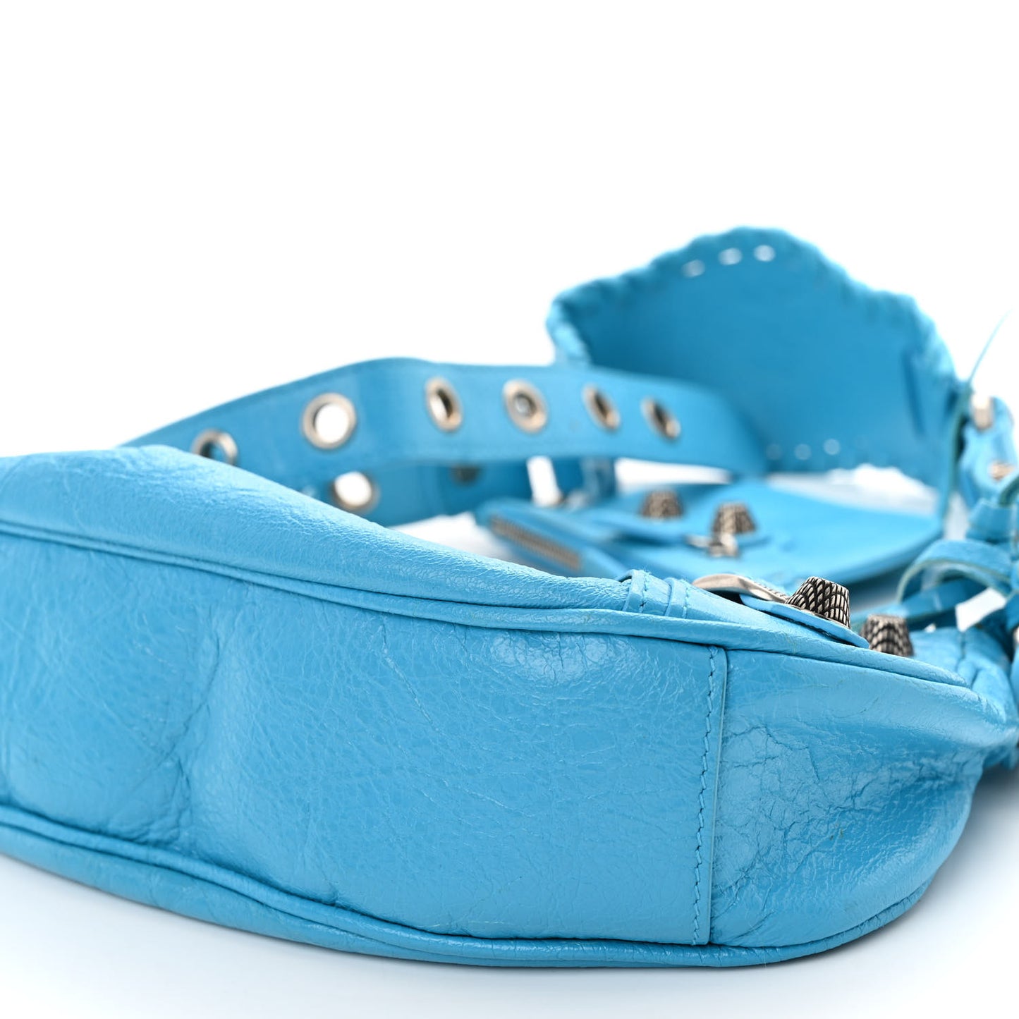 Agneau Arena Le Cagole Shoulder Bag XS Cyan