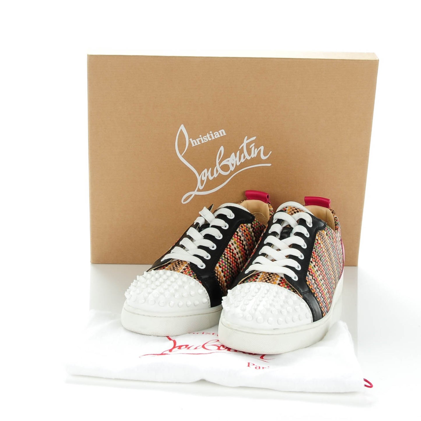 Woven Calfskin Louis Spikes Flat Sneakers 45 Multi