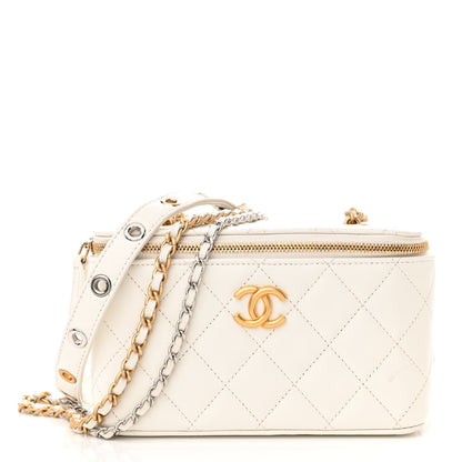 Chanel Lambskin Quilted Punk Essentials Vanity Case With Chain White 1 of 12