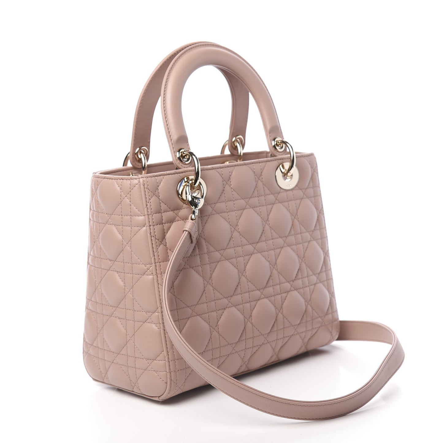 Lambskin Cannage Medium Lady Dior Pink
