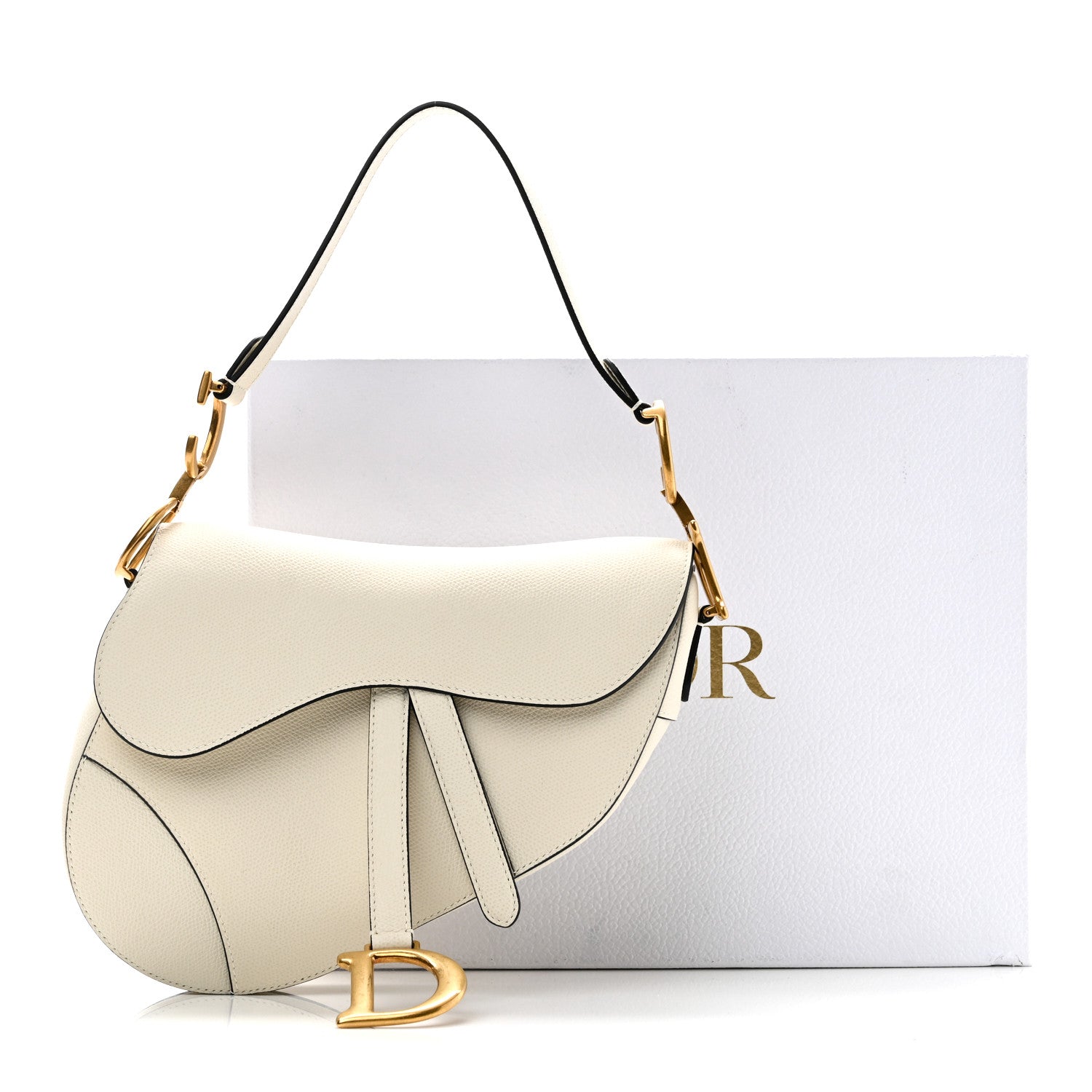 Christian Dior Grained Calfskin Saddle Bag White 11 of 11