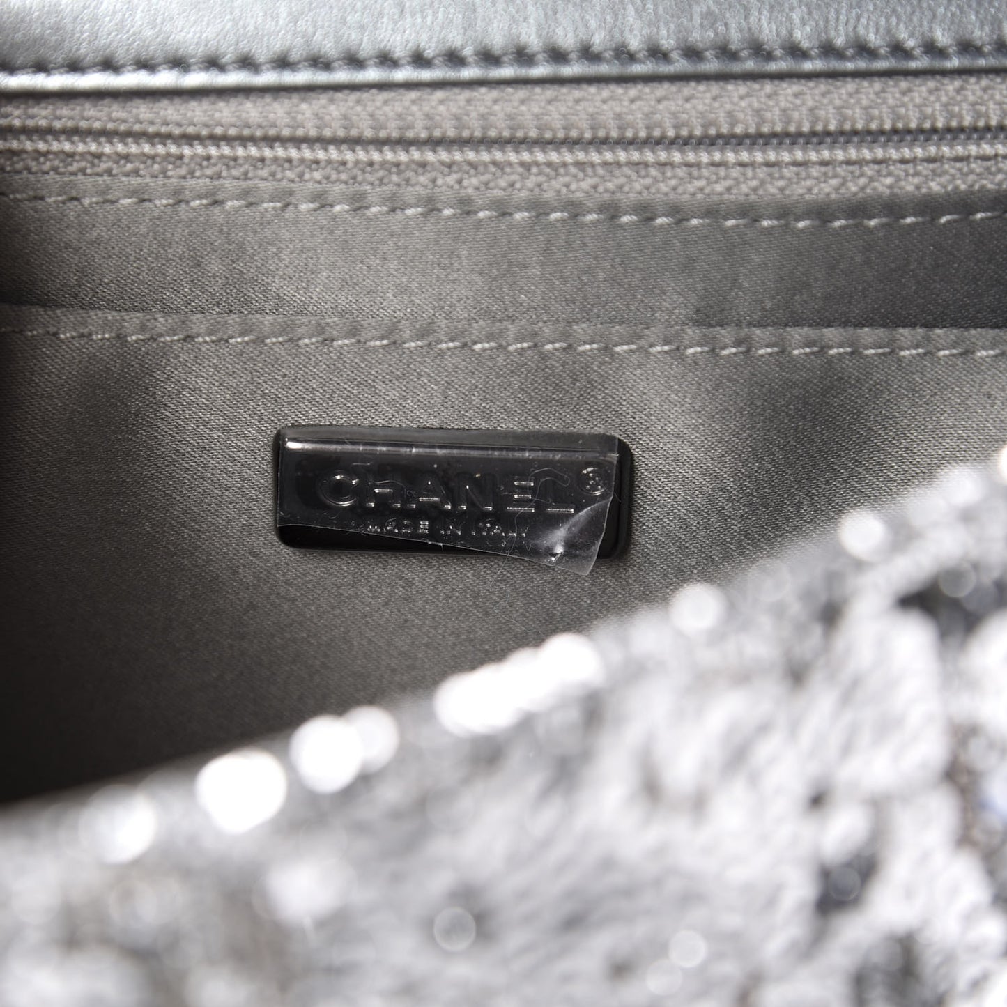 Sequin Mini Square Flap Silver
