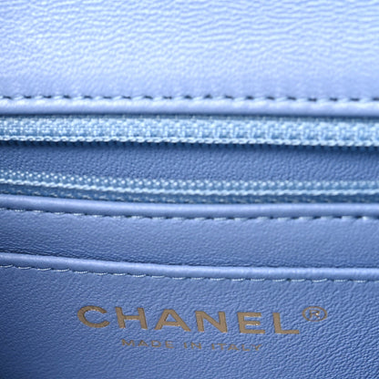 Chanel Lambskin Quilted Mini Rectangular Flap Light Blue 6 of 10