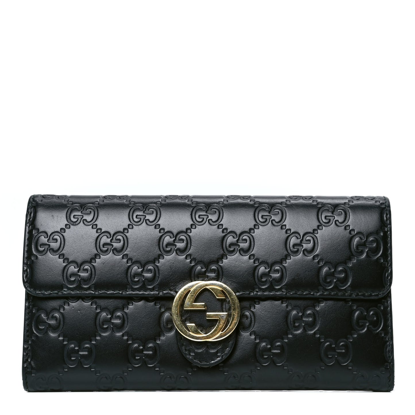 Guccissima Signature Icon Continental Wallet Black