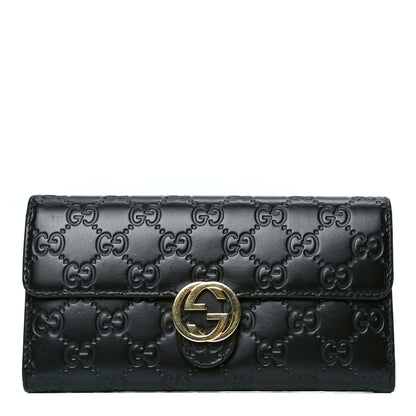 Gucci Guccissima Signature Icon Continental Wallet Black 1 of 5