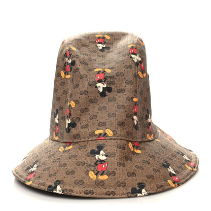 Gucci X DISNEY Mini Vintage GG Supreme Monogram Mickey Mouse Trent Bucket Hat L Beige Ebony Yellow 5 of 9