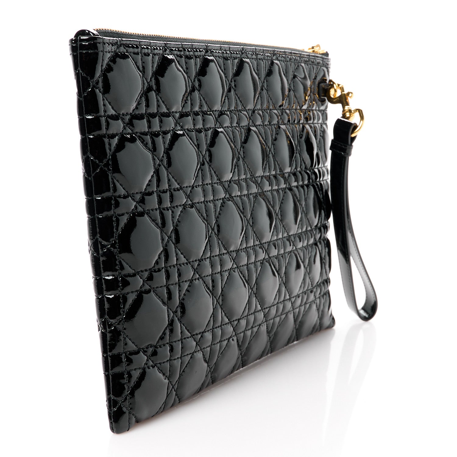 Christian Dior Patent Cannage Large Caro Daily Pouch Black 3 of 10