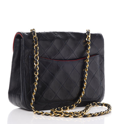 Chanel Lambskin Quilted Small Single Flap Navy Blue 3 of 14