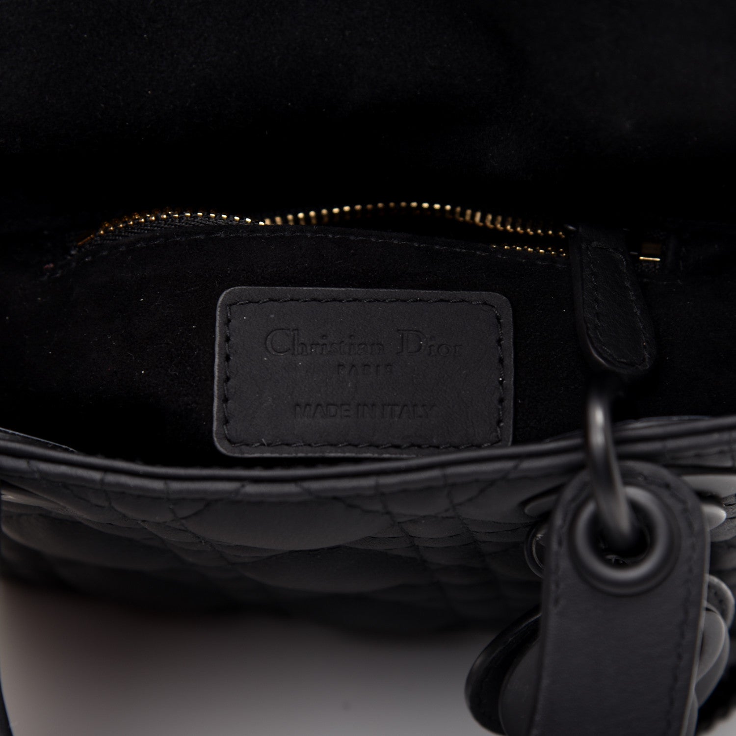 Christian Dior Ultra Matte Calfskin Cannage Mini Lady Dior Black 8 of 9
