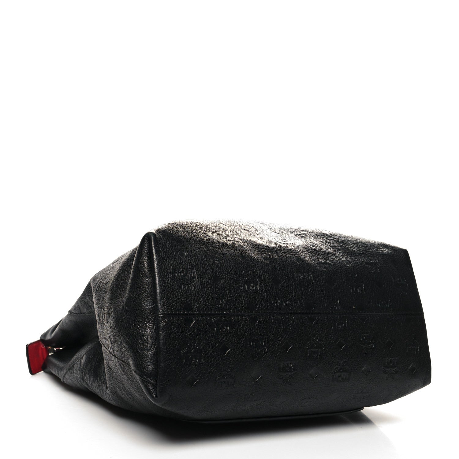 MCM Calfskin Ottomar Monogram Large Klara Hobo Black Red 4 of 13