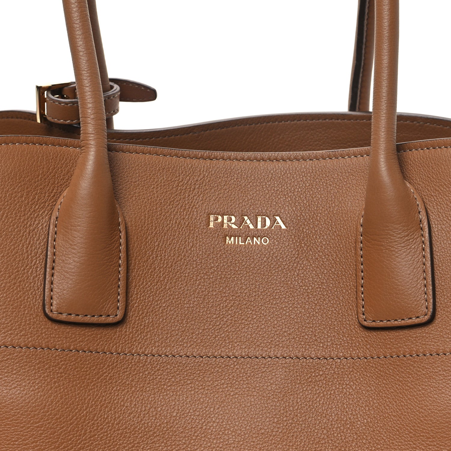 Prada Soft Grain Calfskin Large Tote Bag Caramel 7 of 11