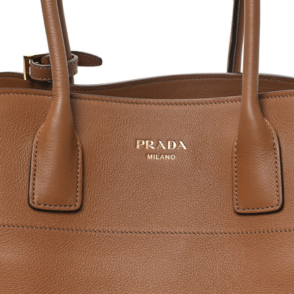 Prada Soft Grain Calfskin Large Tote Bag Caramel 7 of 11