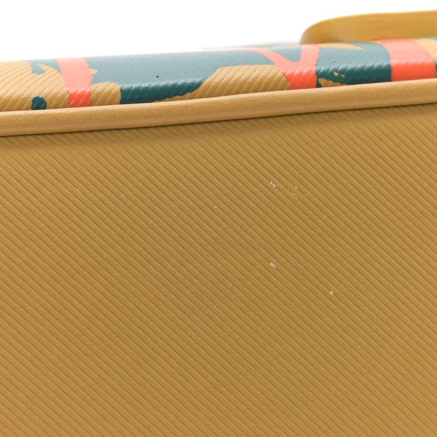 Trench Calfskin Splash Print Medium DK88 Top Handle Bag Ochre Yellow