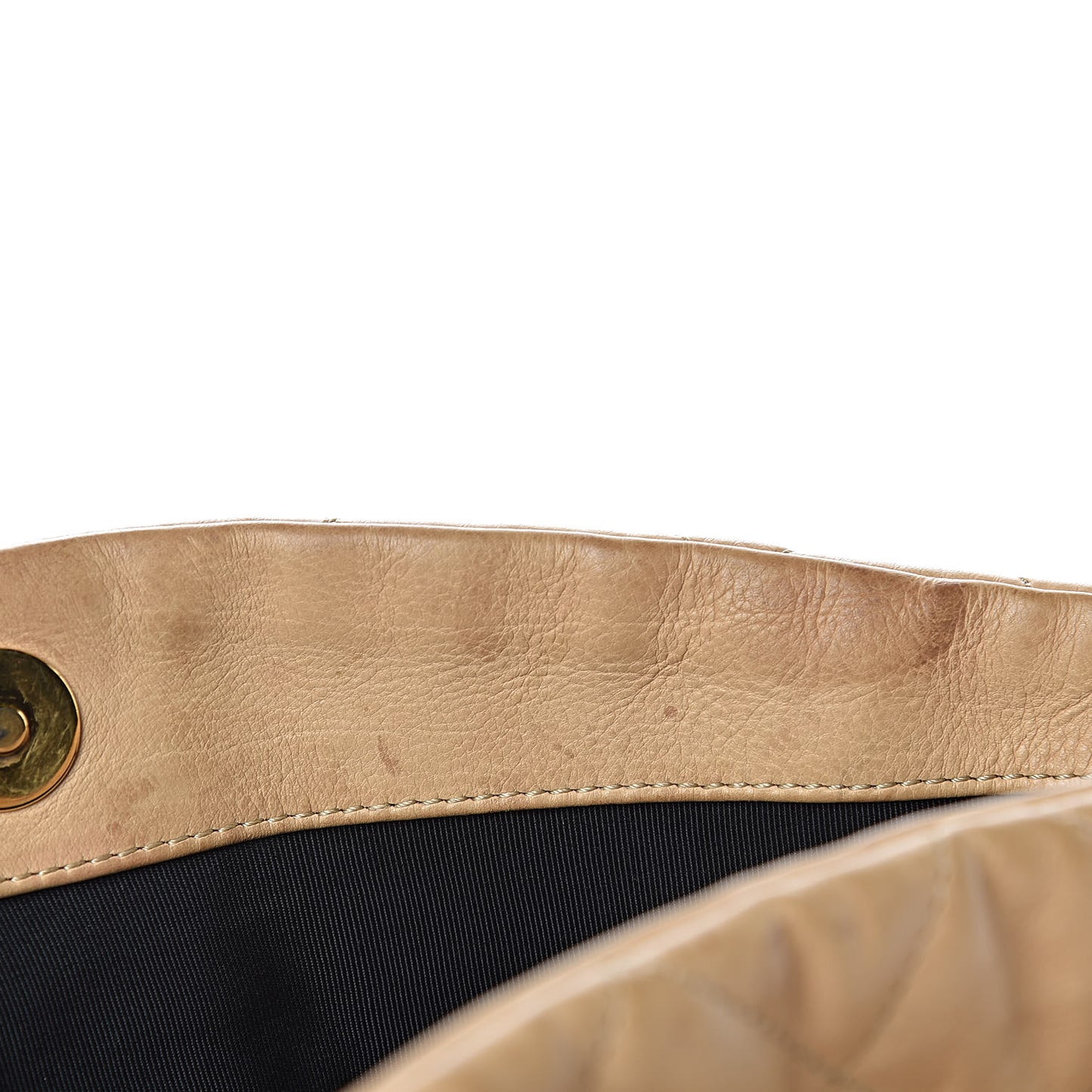 Calfskin Quilted Large Chain Me Hobo Beige