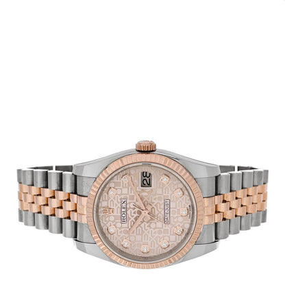 Rolex Stainless Steel 18K Everose Gold Diamond 36mm Oyster Perpetual Datejust Watch Pink Jubilee 116231 2 of 5