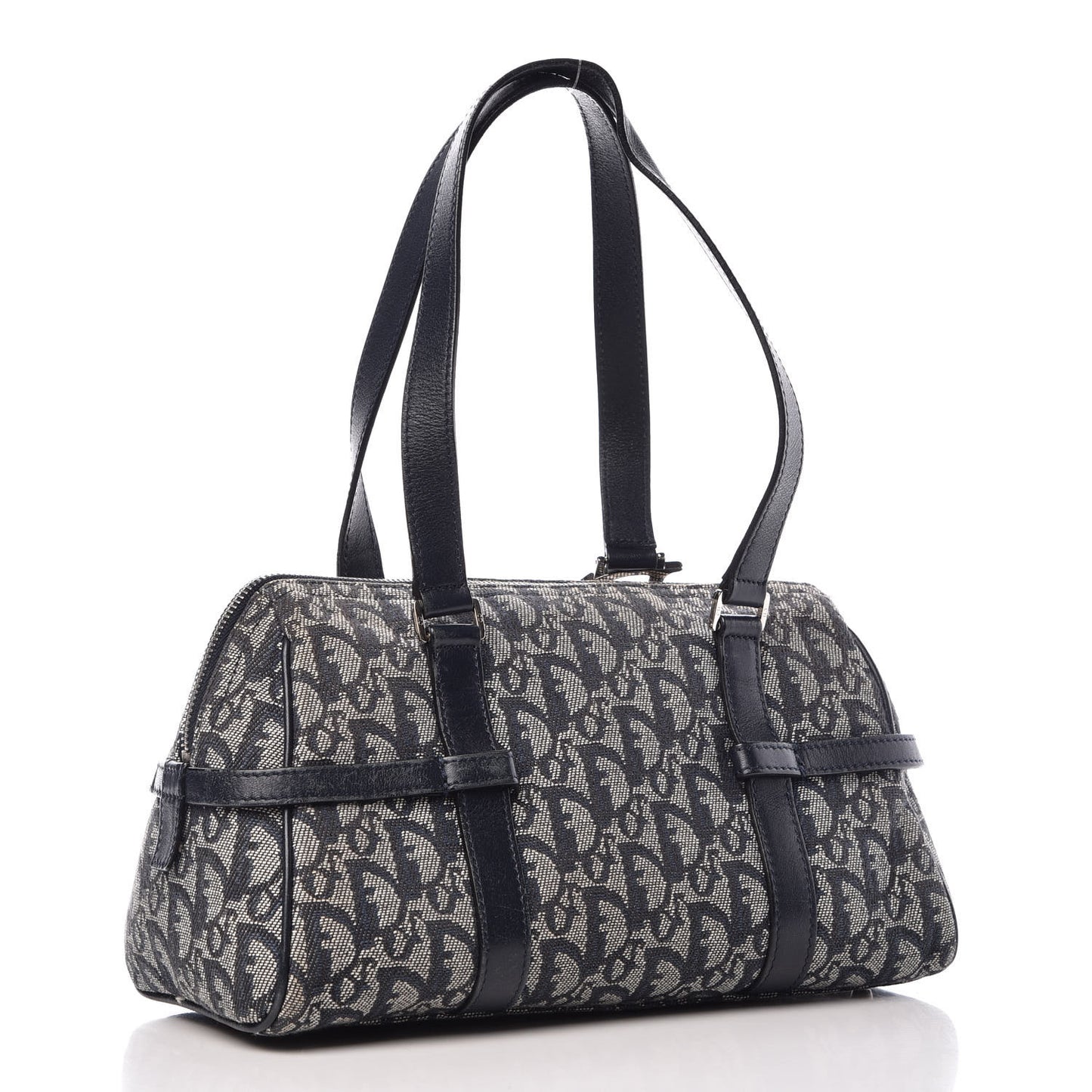 Denim Monogram Charms Shoulder Bag Blue