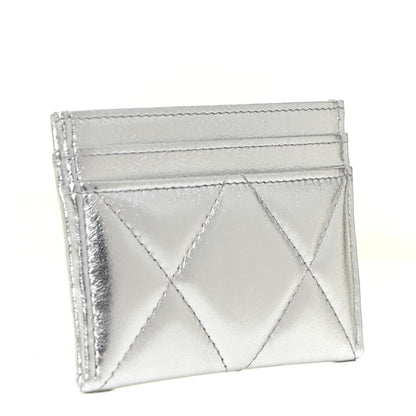 Chanel Metallic Goatskin Quilted 19 Card Holder Silver 3 of 11