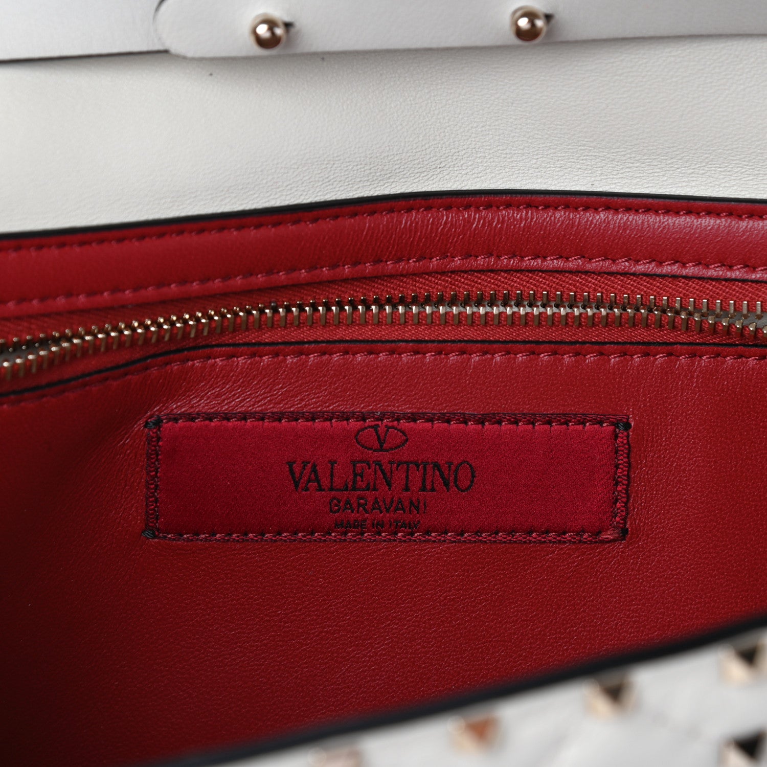 Valentino Garavani Nappa Rockstud Spike Wallet on Chain Light Ivory 6 of 9