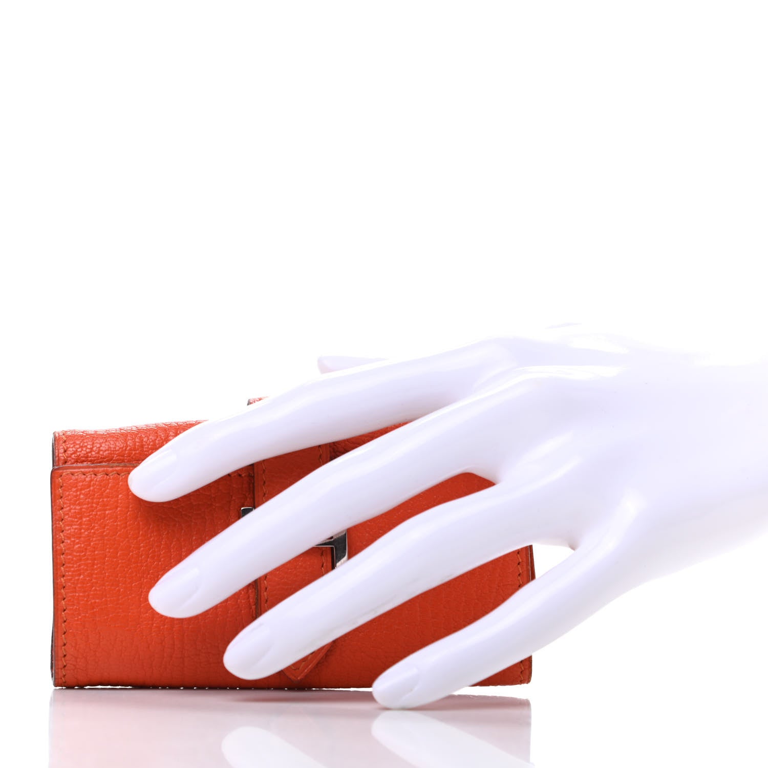 Hermes Chevre Mysore Bearn Multicles 4 Key Holder Orange 2 of 8