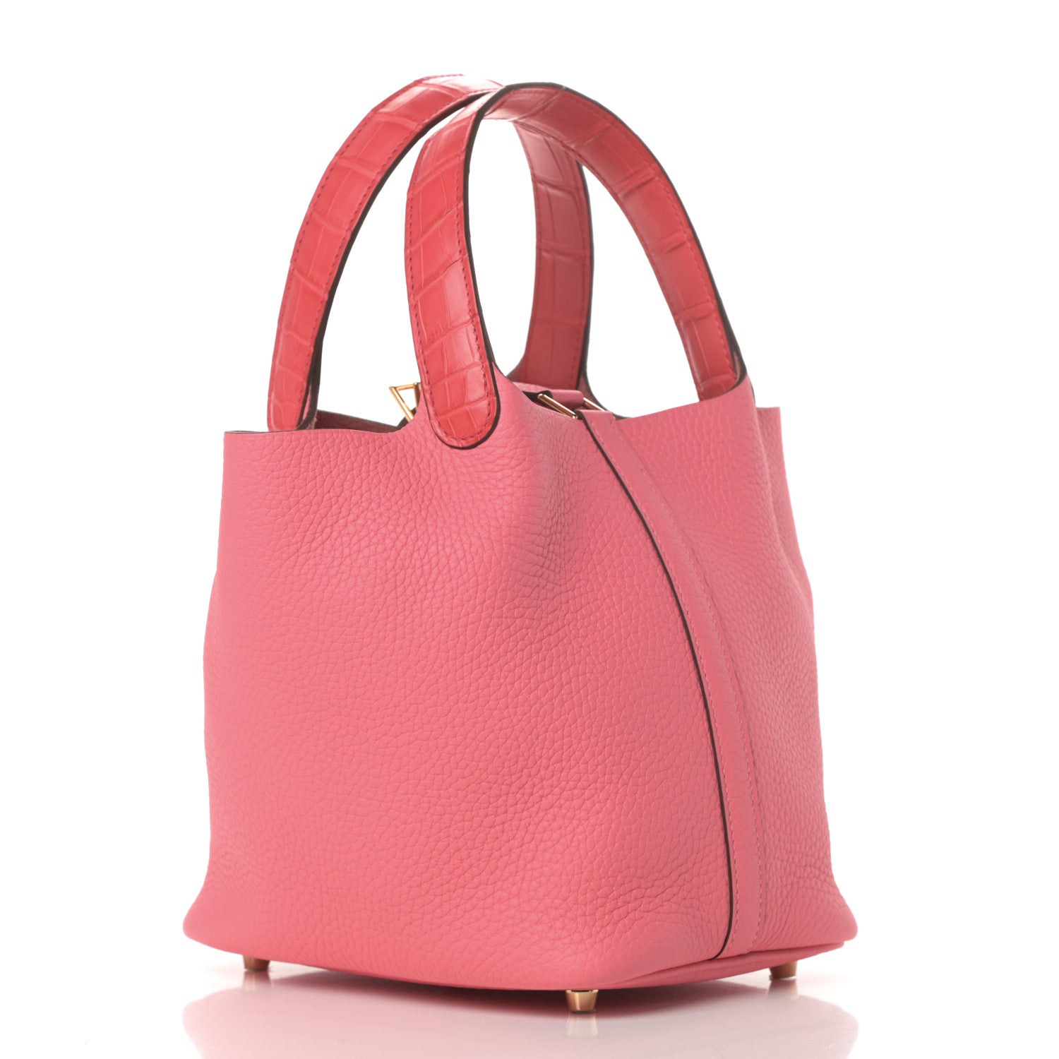 Hermes Taurillon Clemence Matte Alligator Picotin Lock Touch 18 PM Rose Azalee 3 of 11