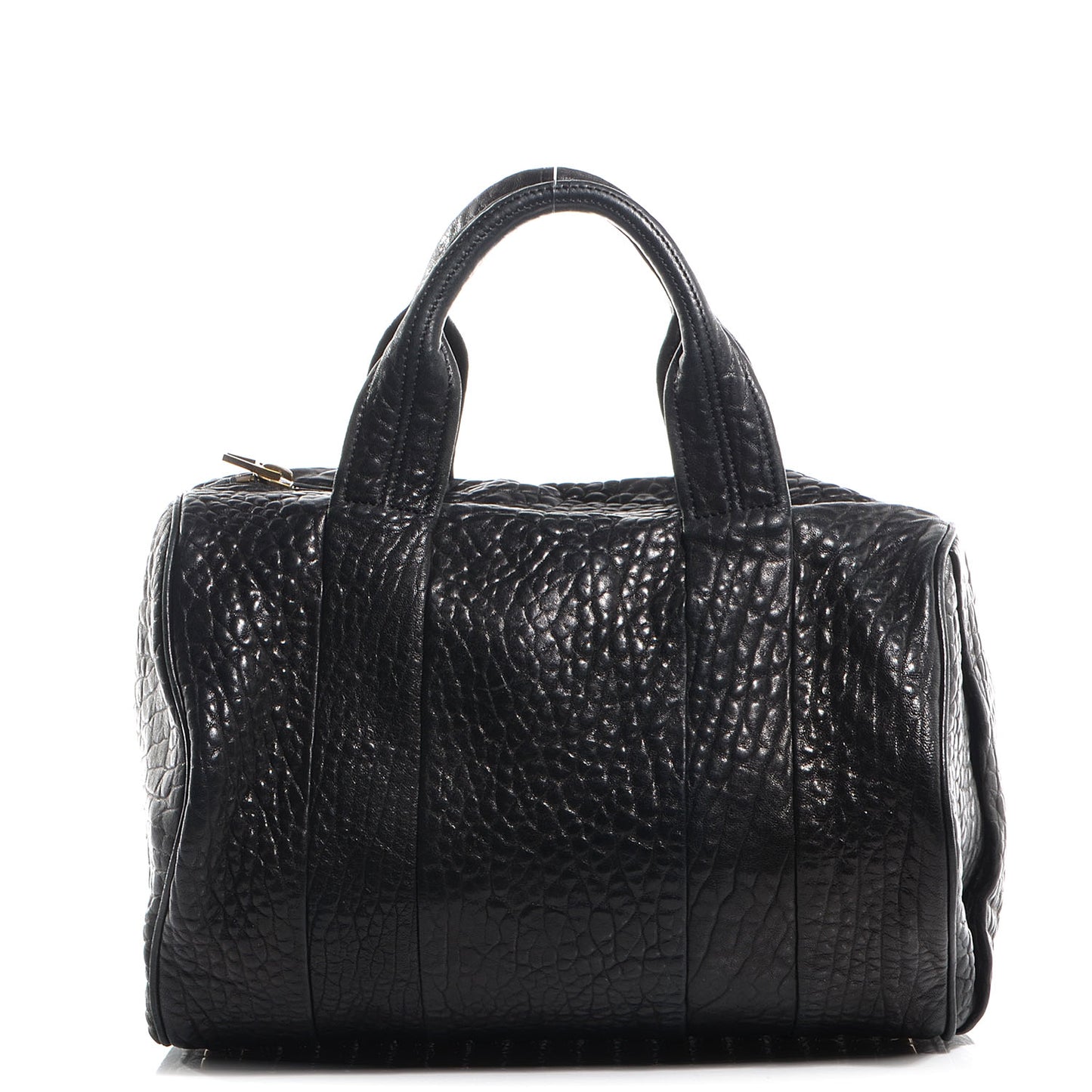 Pebbled Lambskin Rocco Black Antique Brass Hardware