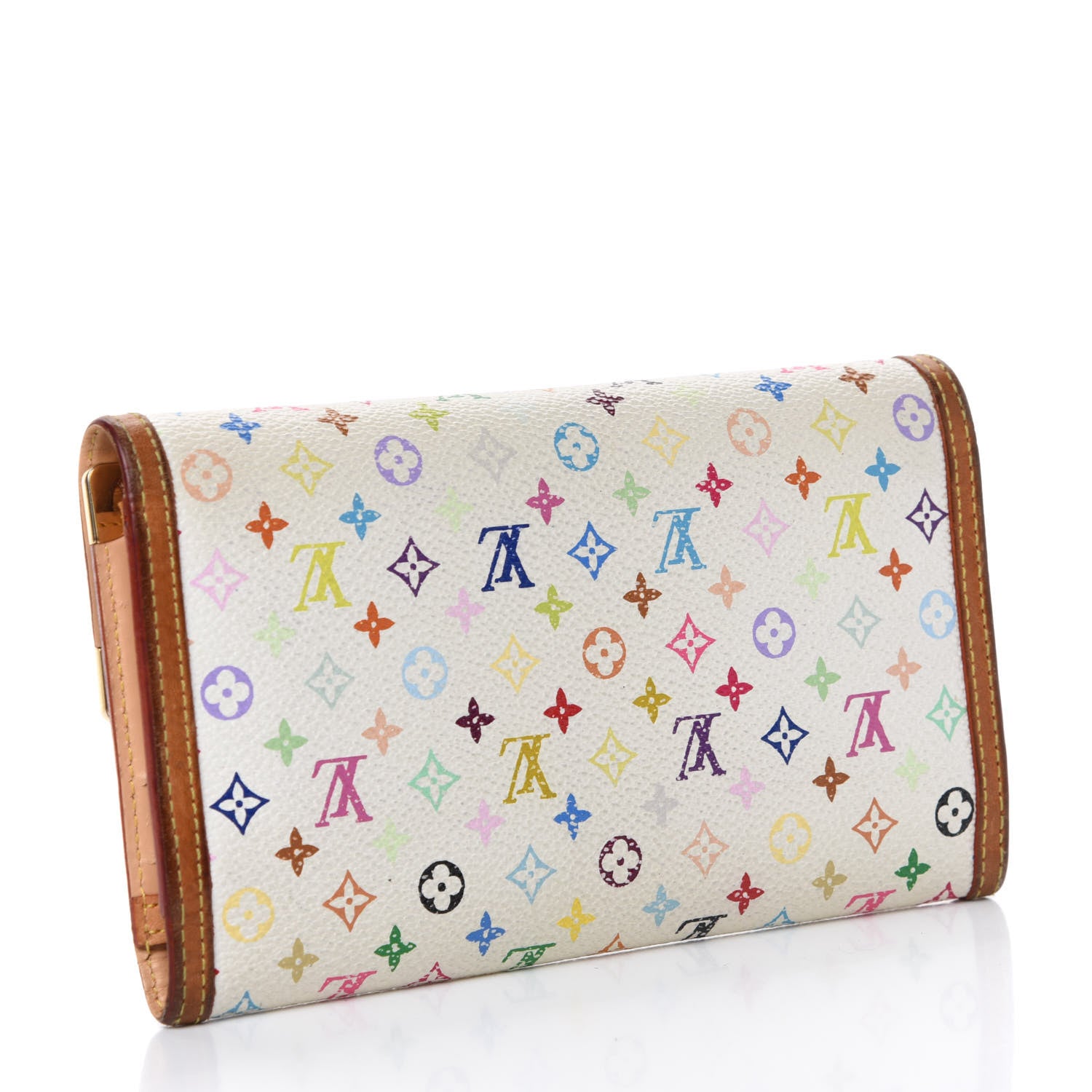 Louis Vuitton Monogram Multicolor Porte Tresor International Wallet White 3 of 7