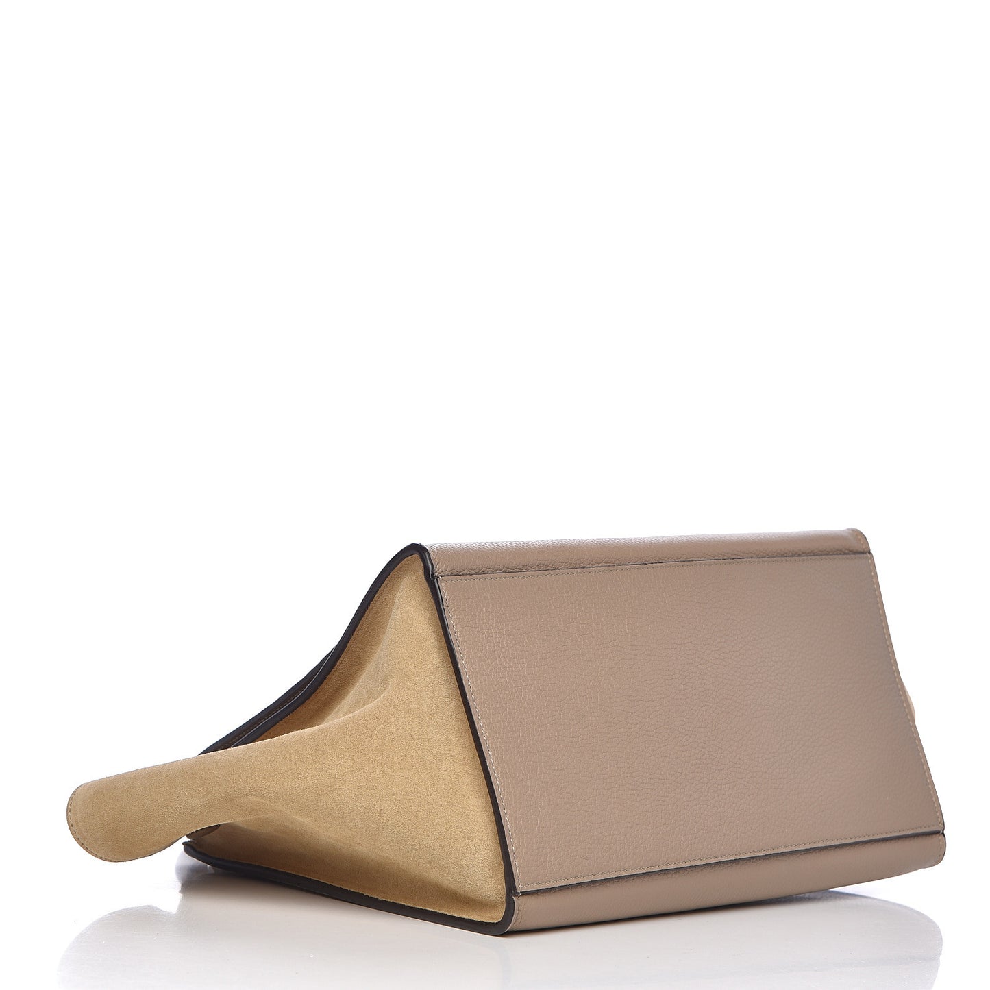 Drummed Calfskin Suede Medium Trapeze Dune