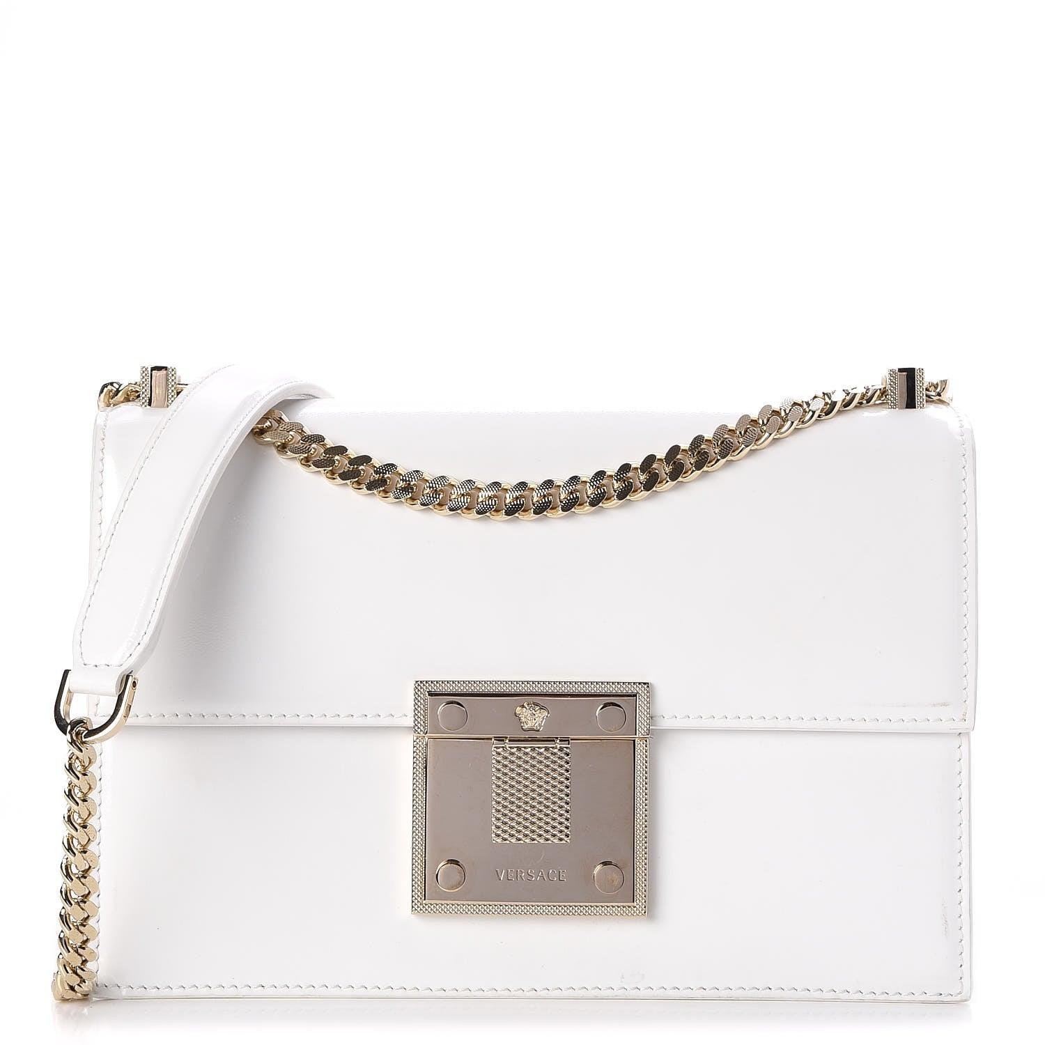 Versace Patent Large Diamante Flap White 1 of 12