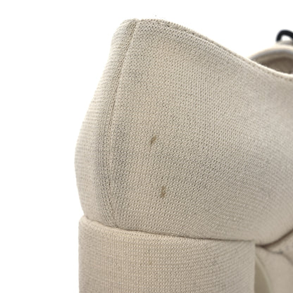 Chanel Canvas Lace Up Oxford Pumps 38 White Black 11 of 13