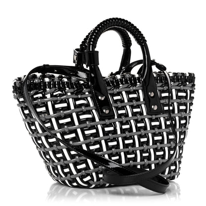 Balenciaga Patent XS Bistro Basket Black White 3 of 10