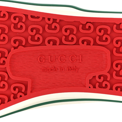 Gucci Cotton Wool Web Houndstooth Interlocking G Womens 1977 Tennis Sneakers 35 Red Green 6 of 8