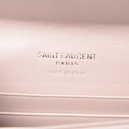 Saint Laurent Nappa Matelasse Chevron Small Monogram Envelope Wallet Nude Powder 6 of 8