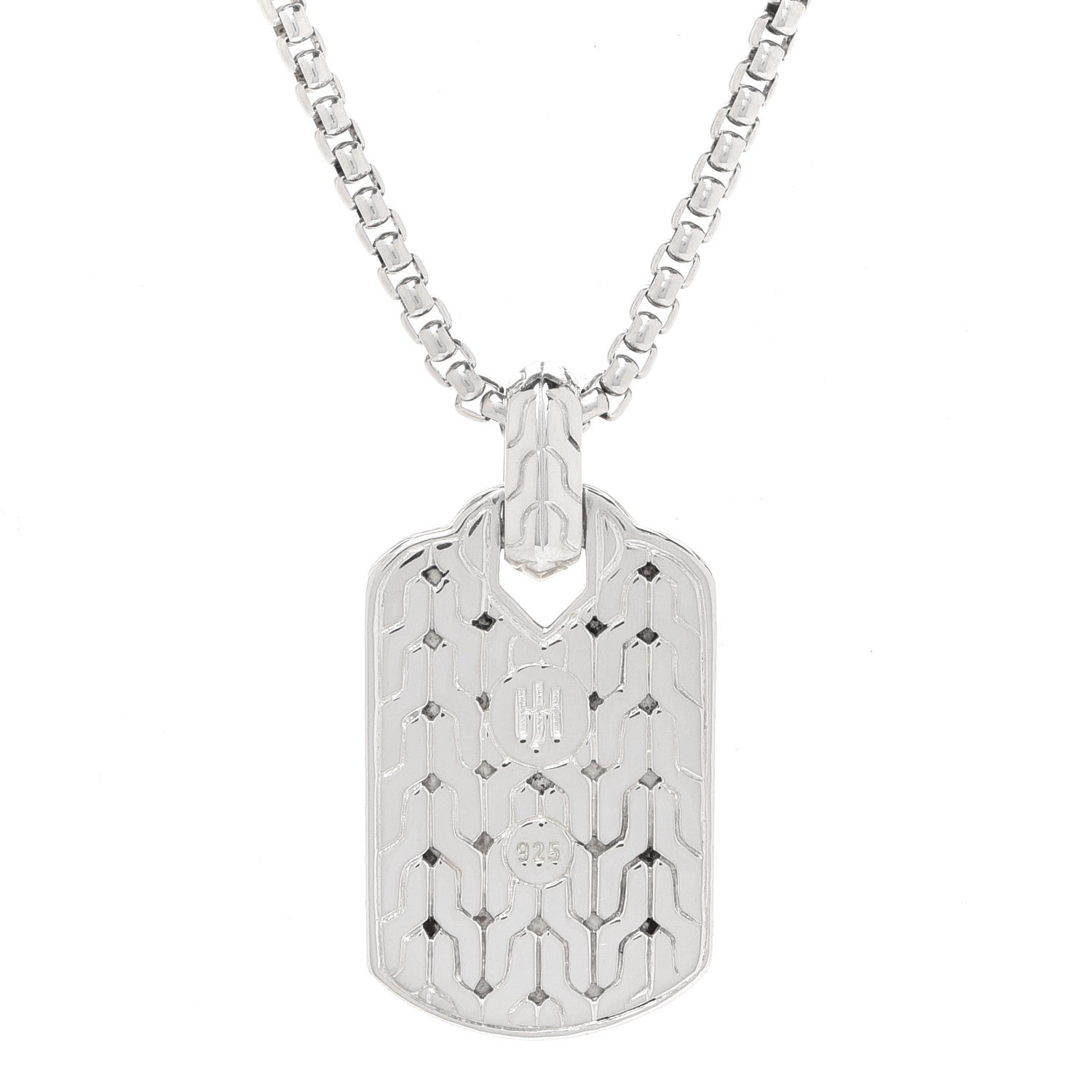 John Hardy Sterling Silver Black Sapphire Classic Chain Dog Tag Necklace 5 of 5