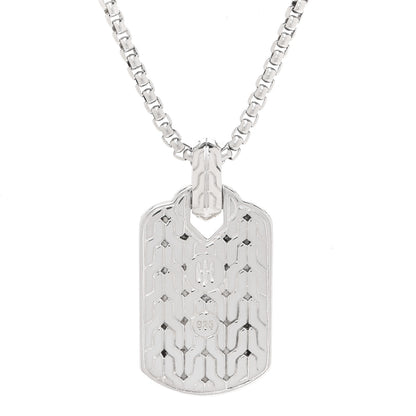 John Hardy Sterling Silver Black Sapphire Classic Chain Dog Tag Necklace 5 of 5
