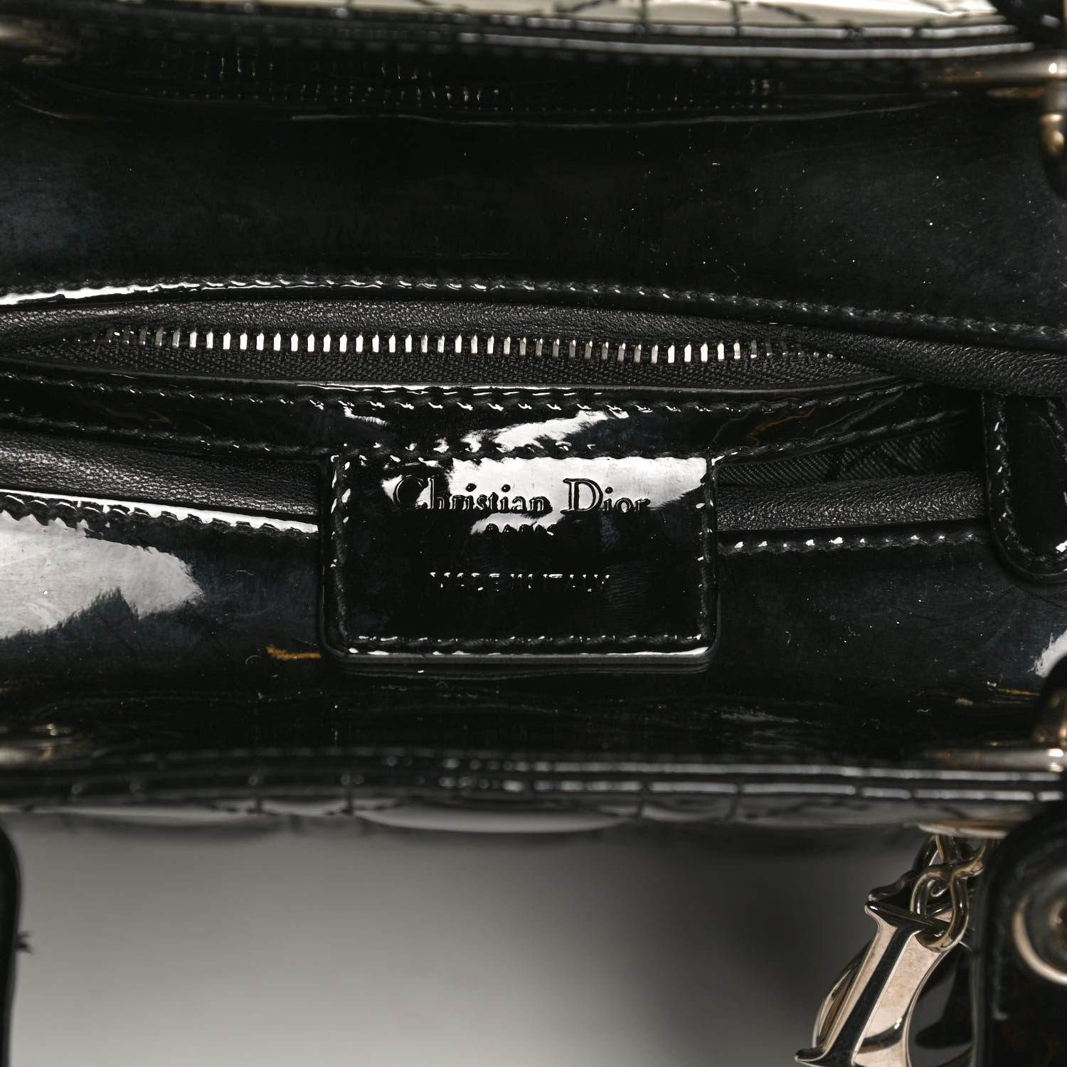 Christian Dior Patent Cannage Medium Lady Dior Black 6 of 10