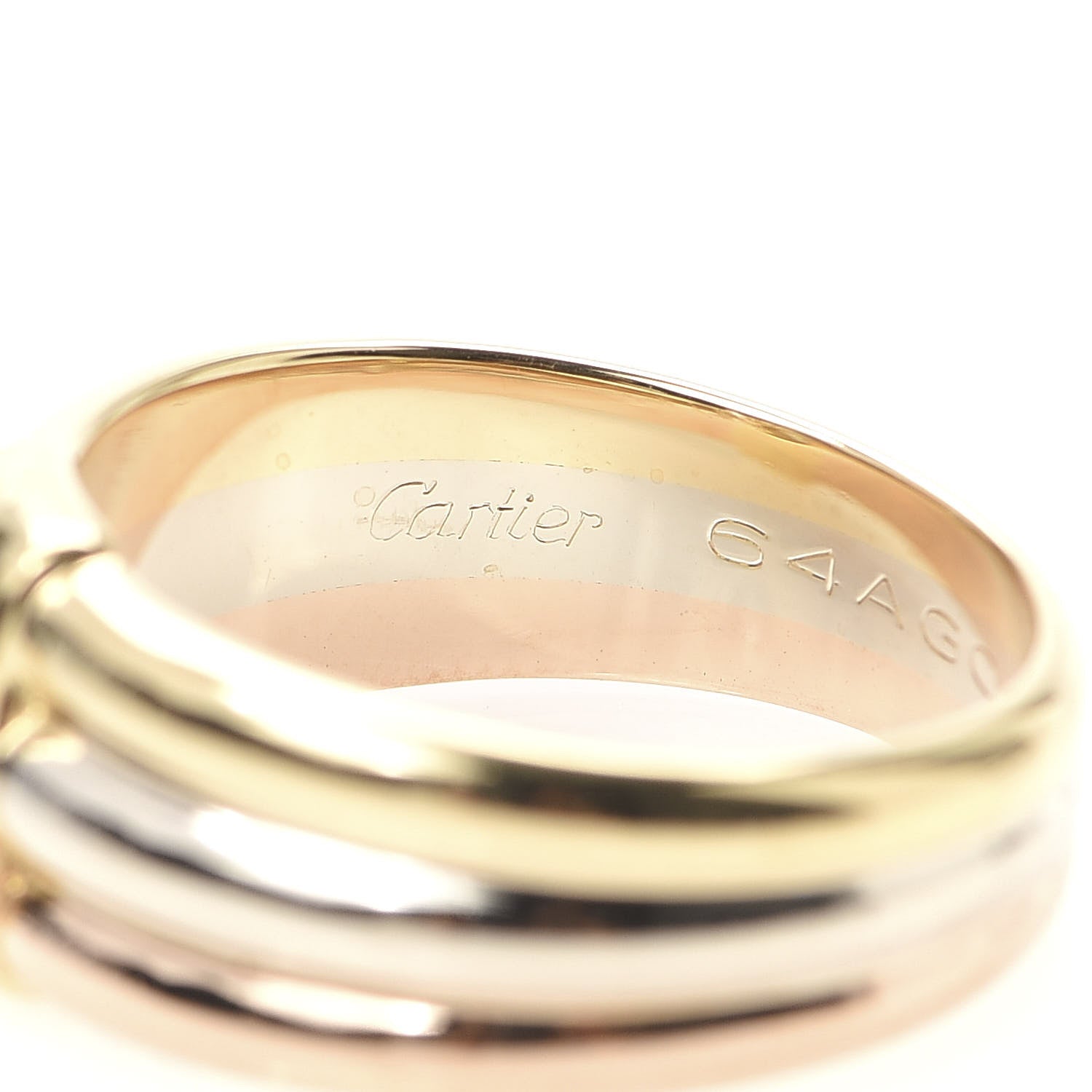 Cartier 18K Pink Yellow White Gold Diamond Solitaire Trinity Ring 54 6.75 5 of 6