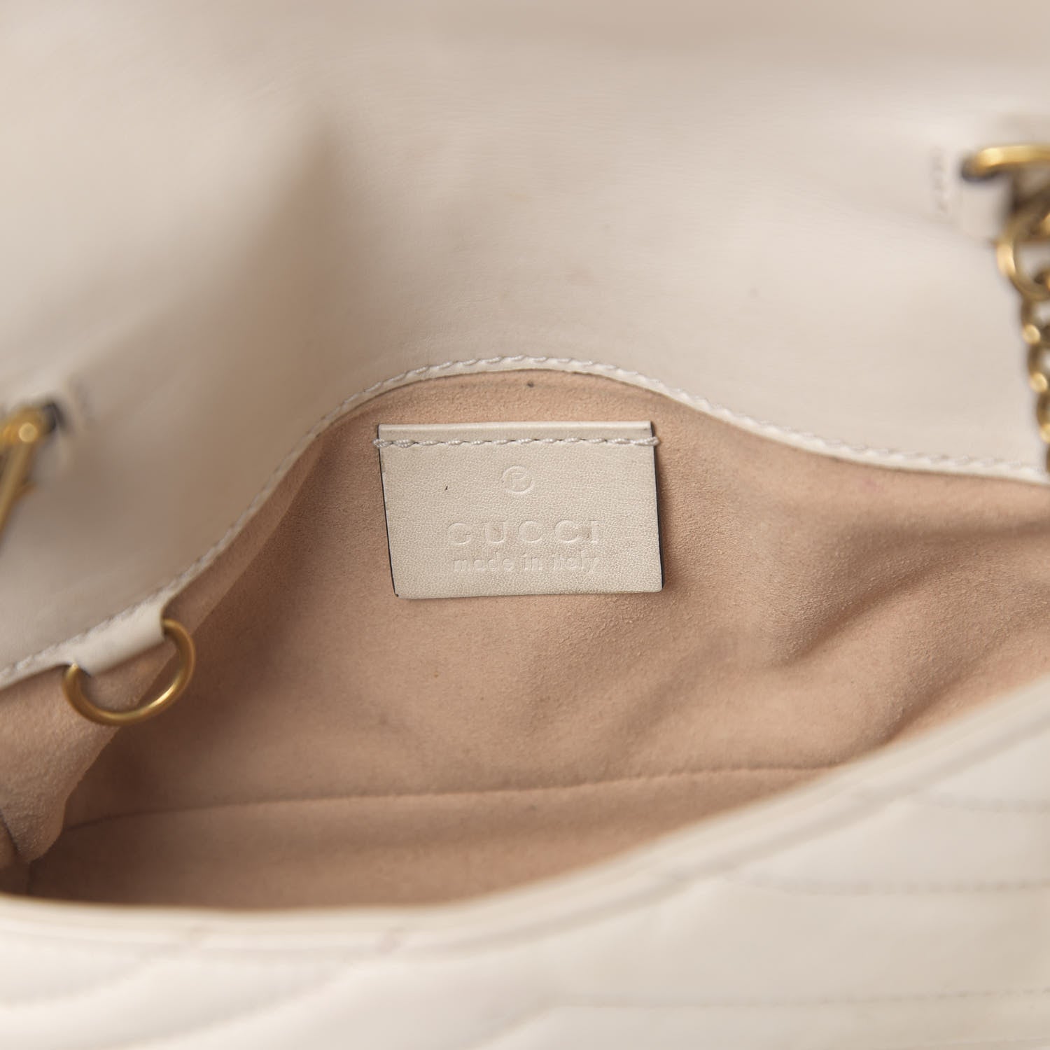 Gucci Calfskin Matelasse Super Mini GG Marmont Shoulder Bag White 11 of 17